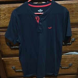 Hollister Black and Red Short Sleeve Tee